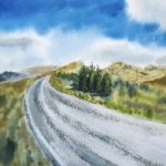 Beyond -Watercolor Painting 9X12 by QI HAN art