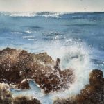 Rushing -Watercolor Painting 9X12 by QI HAN art