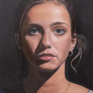 Carly oil painting varnished by Qi Han