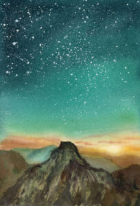 Le ciel magique new watercolor by Qi Han