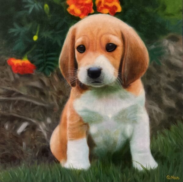 Puppy Oil portrait by Qi Han