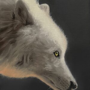 Wolf oil painting by Qi Han