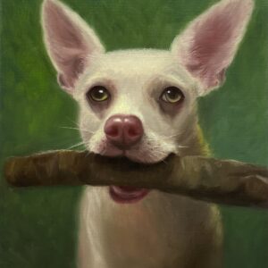 Dog oil painting by Qi Han