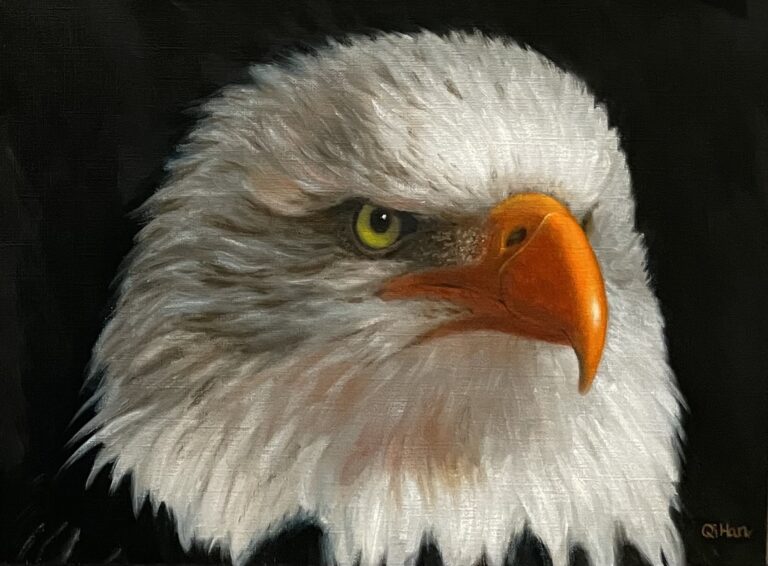 Eagle oil painting by Qi Han