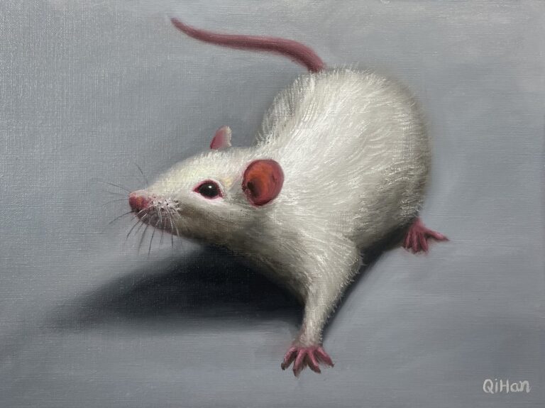 Mouse oil painting by Qi Han