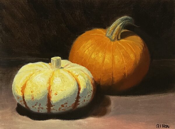 Pumpkin oil painting by Qi Han