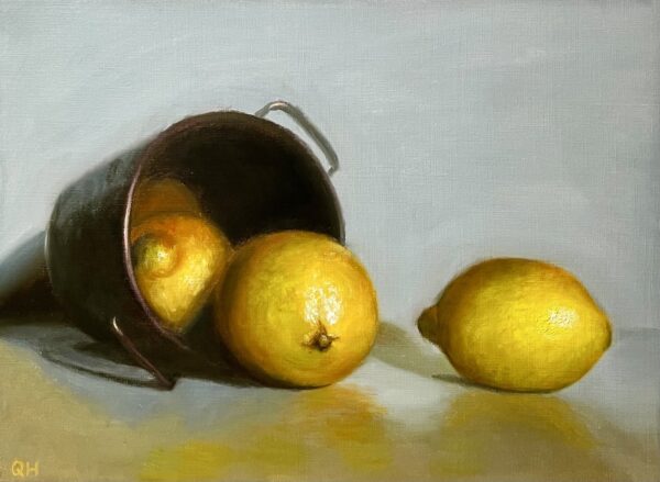 lemon oil painting by Qi Han