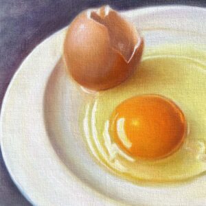 Qi Han egg oil painting Ephemeral Brilliance close