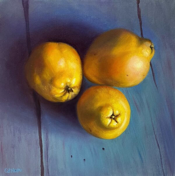 Qi Han quince trio oil painting small