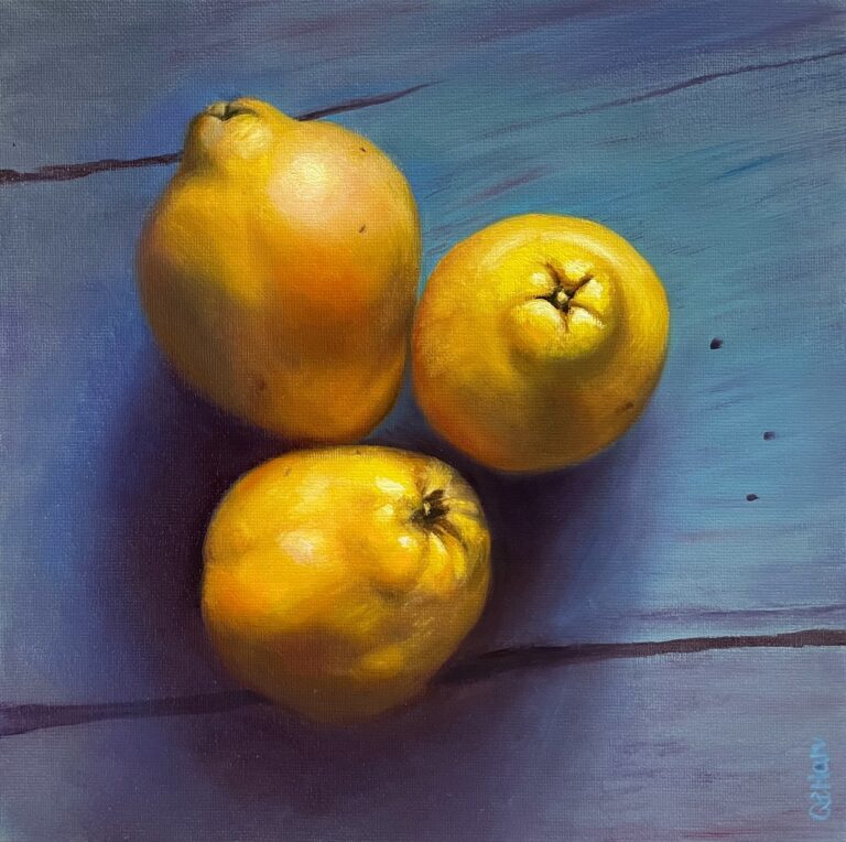 Qi Han quince trio oil painting small
