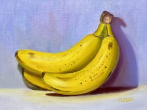 qi han oil painting bananas 6x8