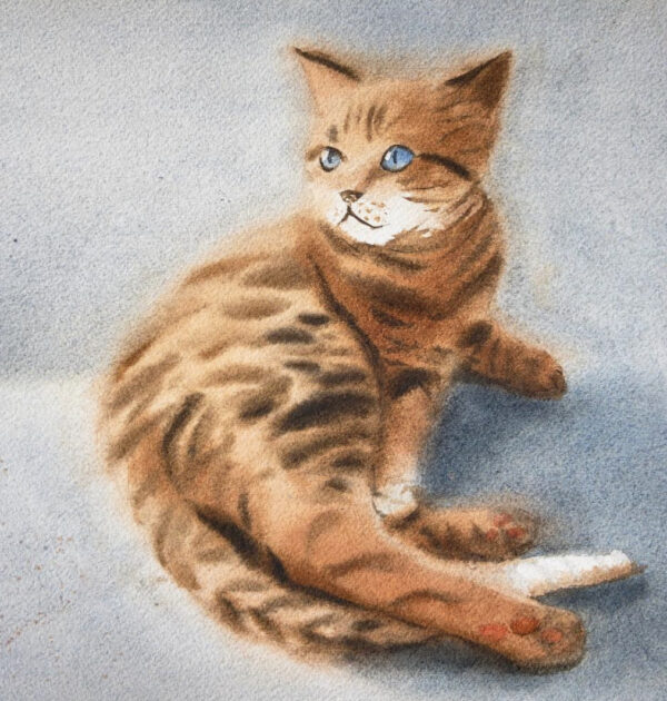 qi han watercolor cat 1