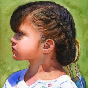 qi han watercolor girl portrait
