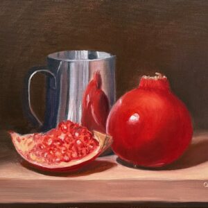 Qi Han oil painting pomegranate Impossible Accompany