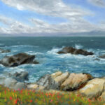 Qi Han seascape oil painting A moment at the edge scanned copy