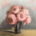 qi han rose in vase oil painting