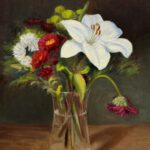qi han oil painting sway of time lily 12x16
